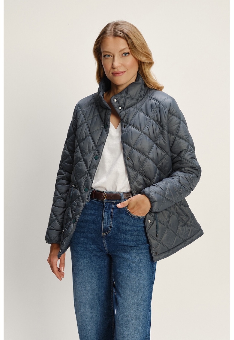 Oferte la Geaca scurta cu guler inalt - Albastru prafuit