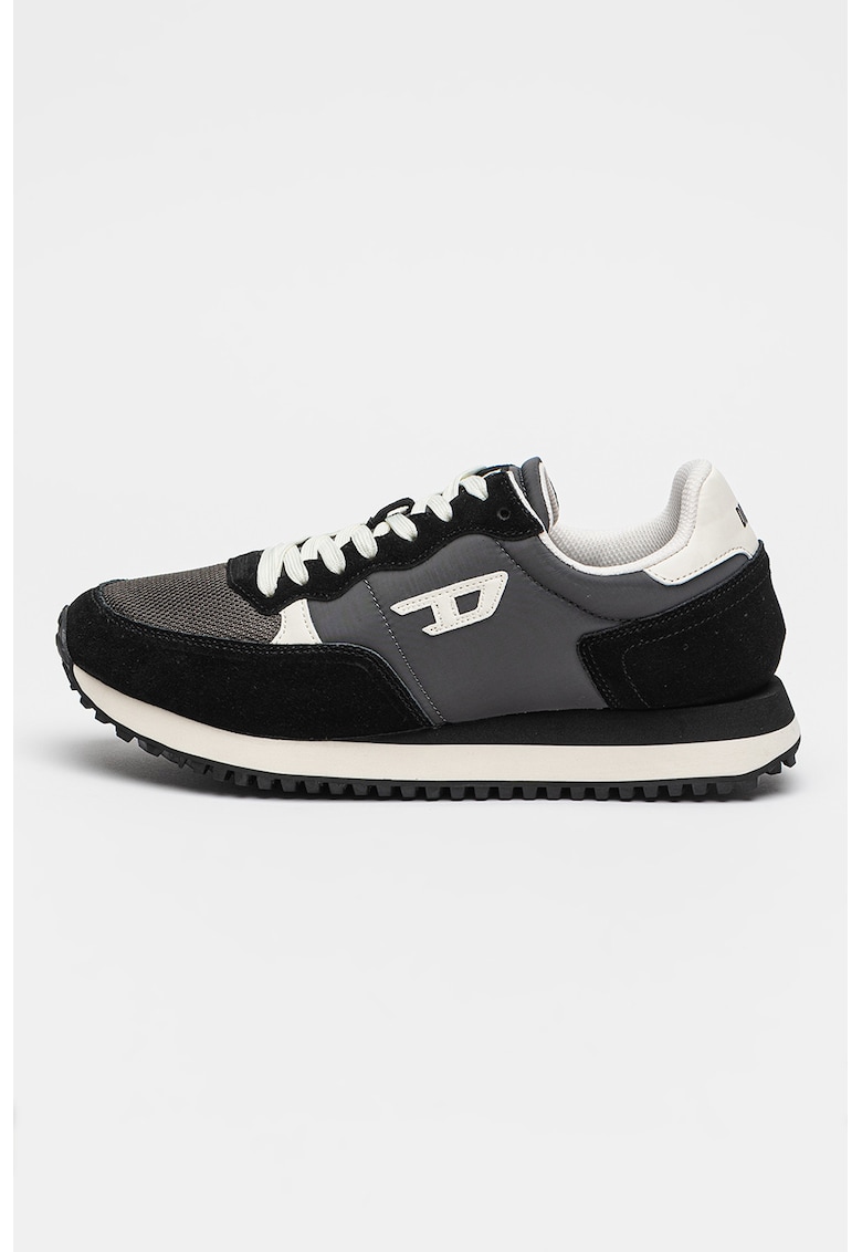 Oferte la Pantofi sport low-cut cu garnituri din piele intoarsa - Negru/Gri