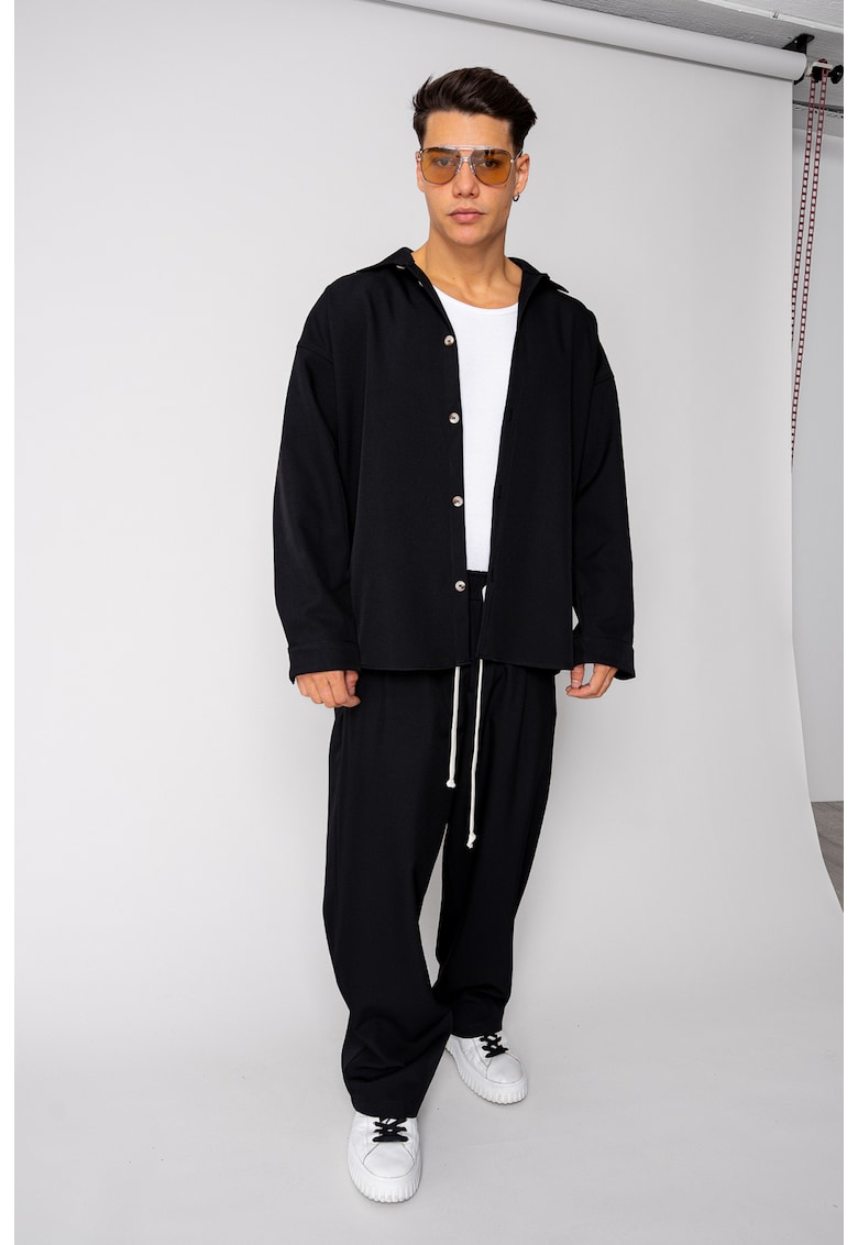 Oferte la Set Oversized Camasa si pantalon lung Black 18754 - Negru
