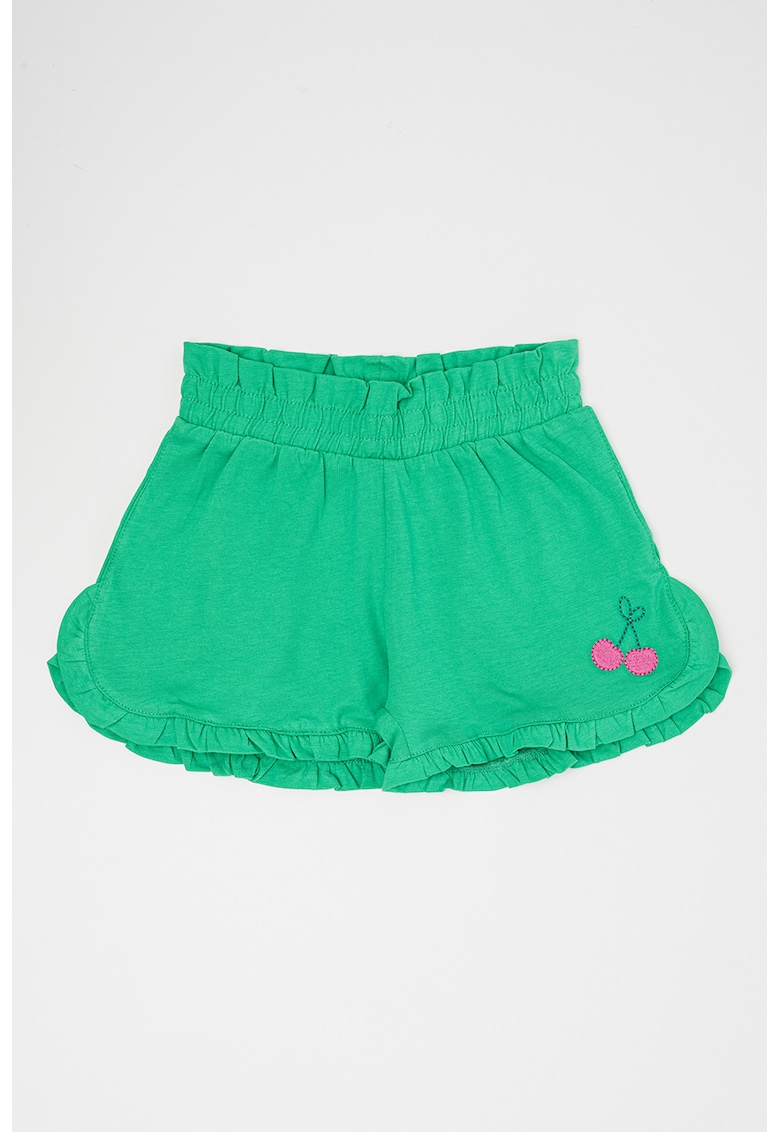 Oferte la Pantaloni scurti cu detaliu brodat - Verde aquamarin