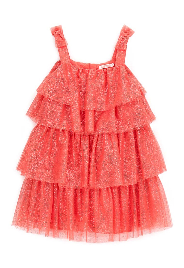 Oferte la Rochie stralucitoare cu model stratificat - Rosu