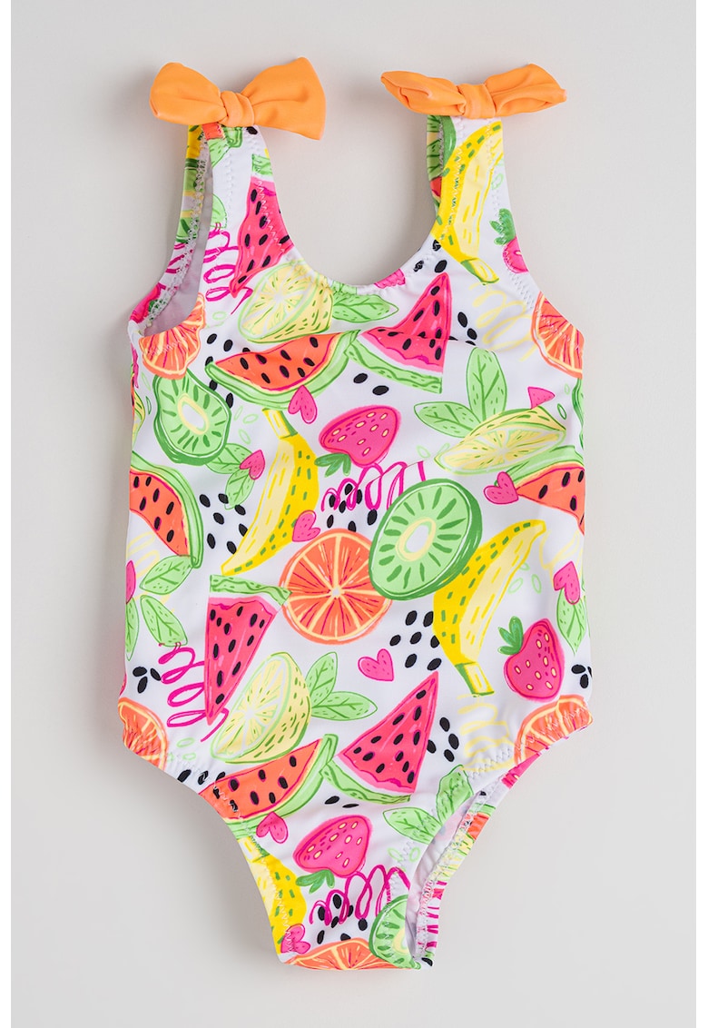 Oferte la Costum de baie cu imprimeu cu fructe - Alb/Fucsia/Verde neon