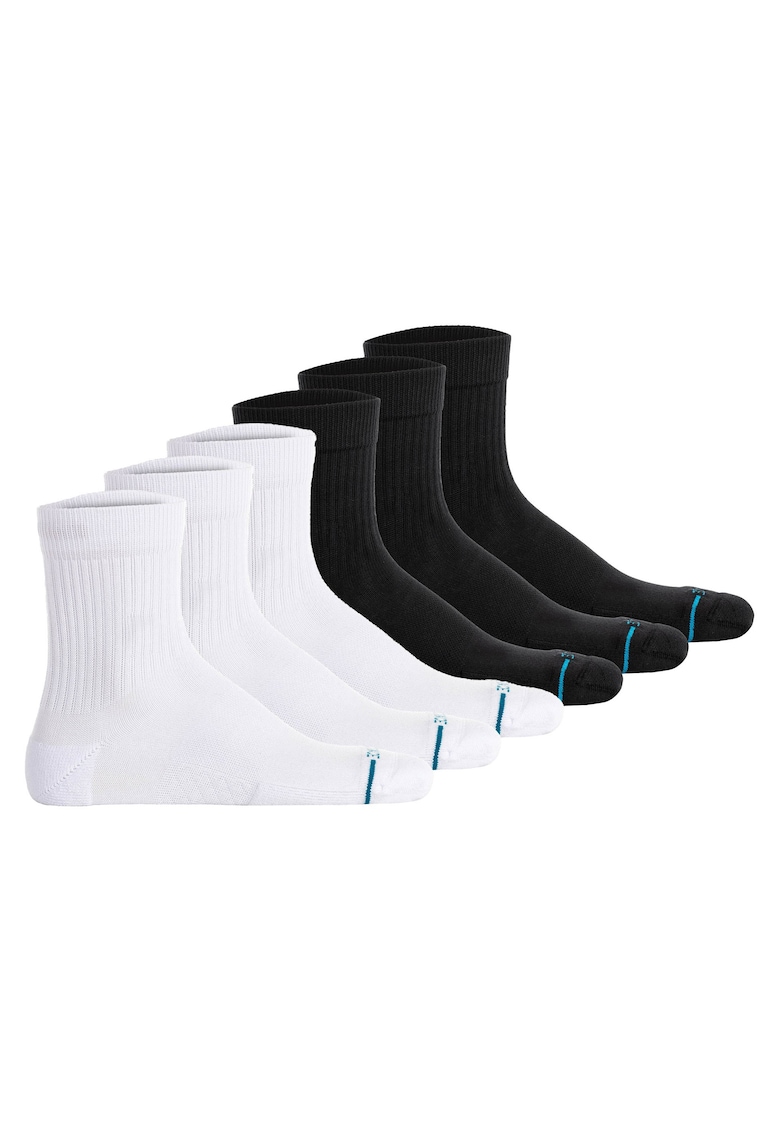 Oferte la Set de sosete scurte unisex - 6 perechi - Alb/Negru
