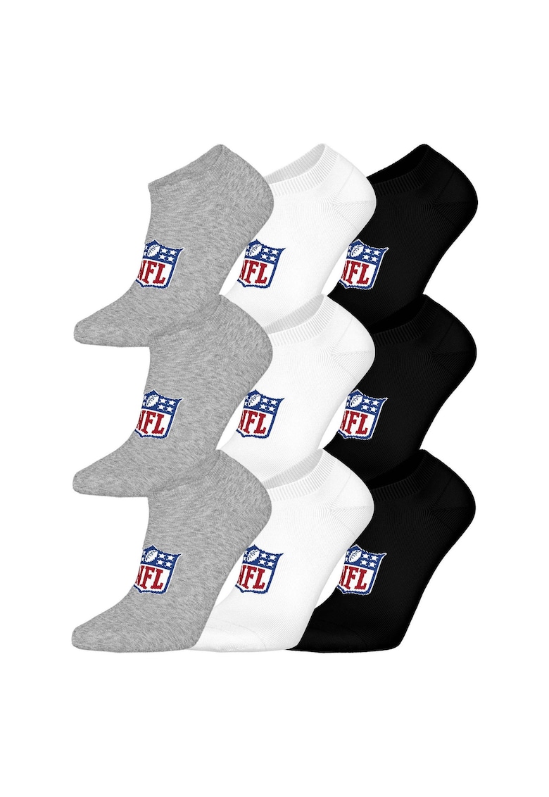 Oferte la Set de sosete unisex cu logo - 9 perechi - Alb/Negru/Gri