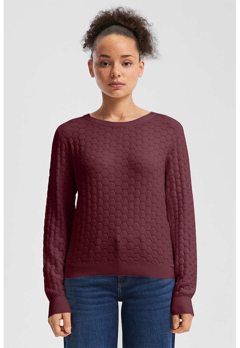 Oferte la Pulover regular fit texturat - Visiniu
