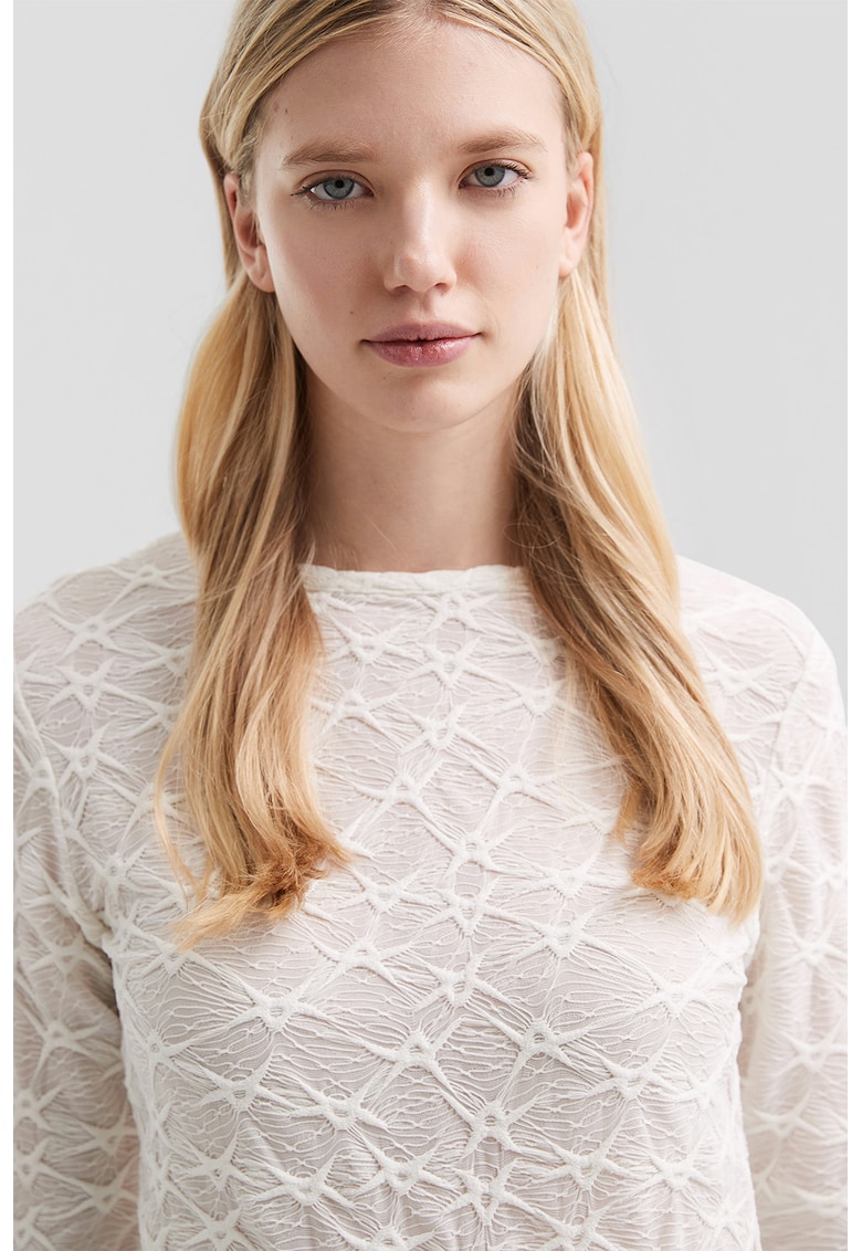 Oferte la Bluza uni texturata - Alb