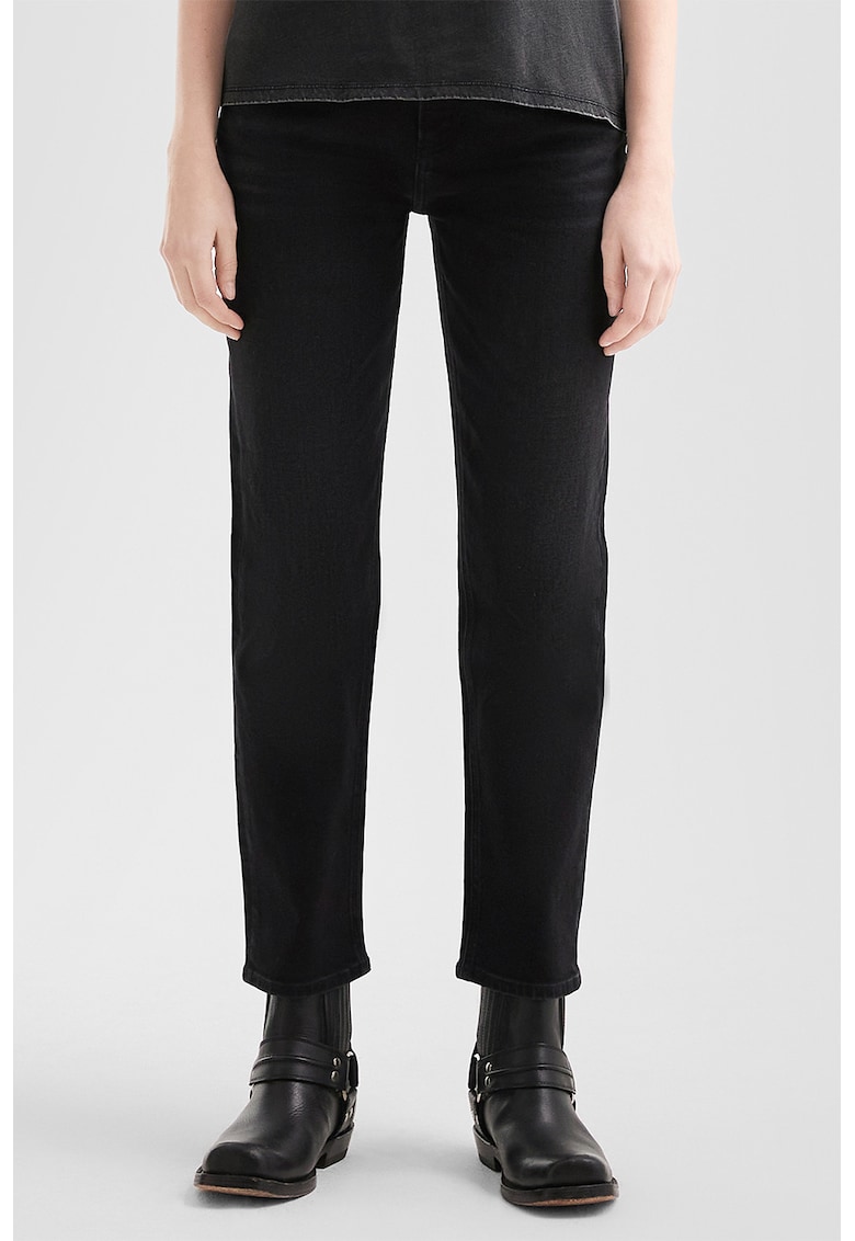 Oferte la Blugi conici cu talie inalta - Negru