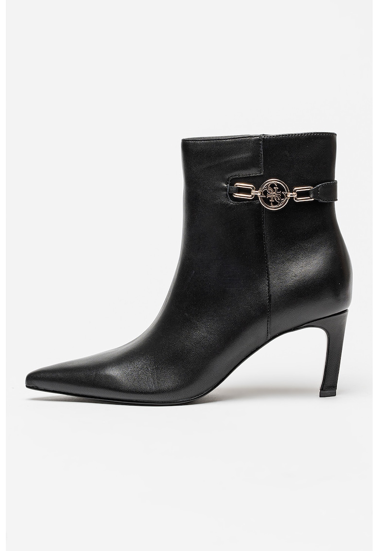 Oferte la Botine de piele cu varf ascutit Paislie - Negru