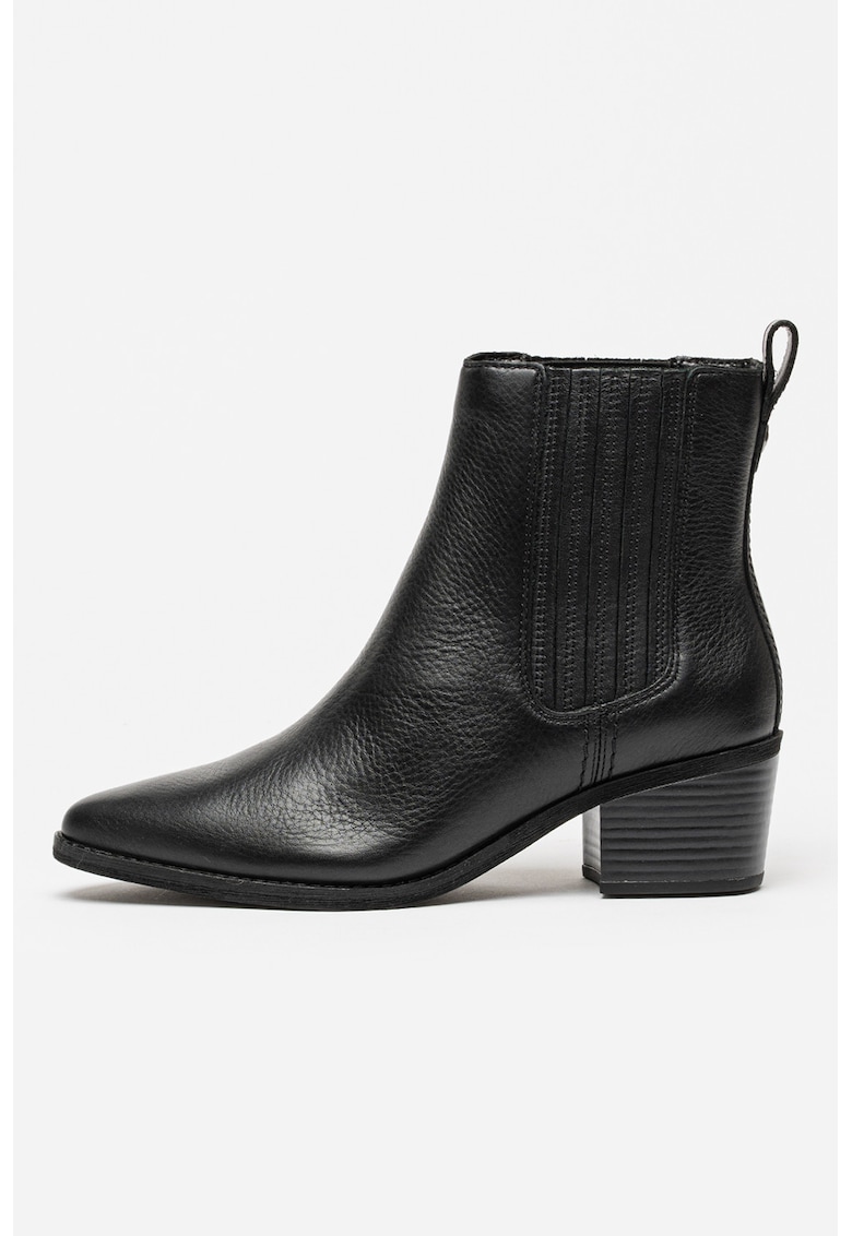 Oferte la Botine cowboy de piele Morzine - Negru stins