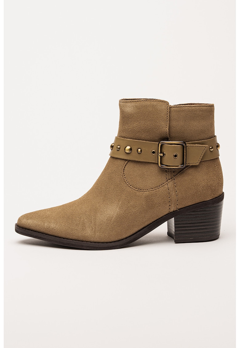 Oferte la Botine de piele intoarsa cu varf ascutit Morzine - Maro taupe