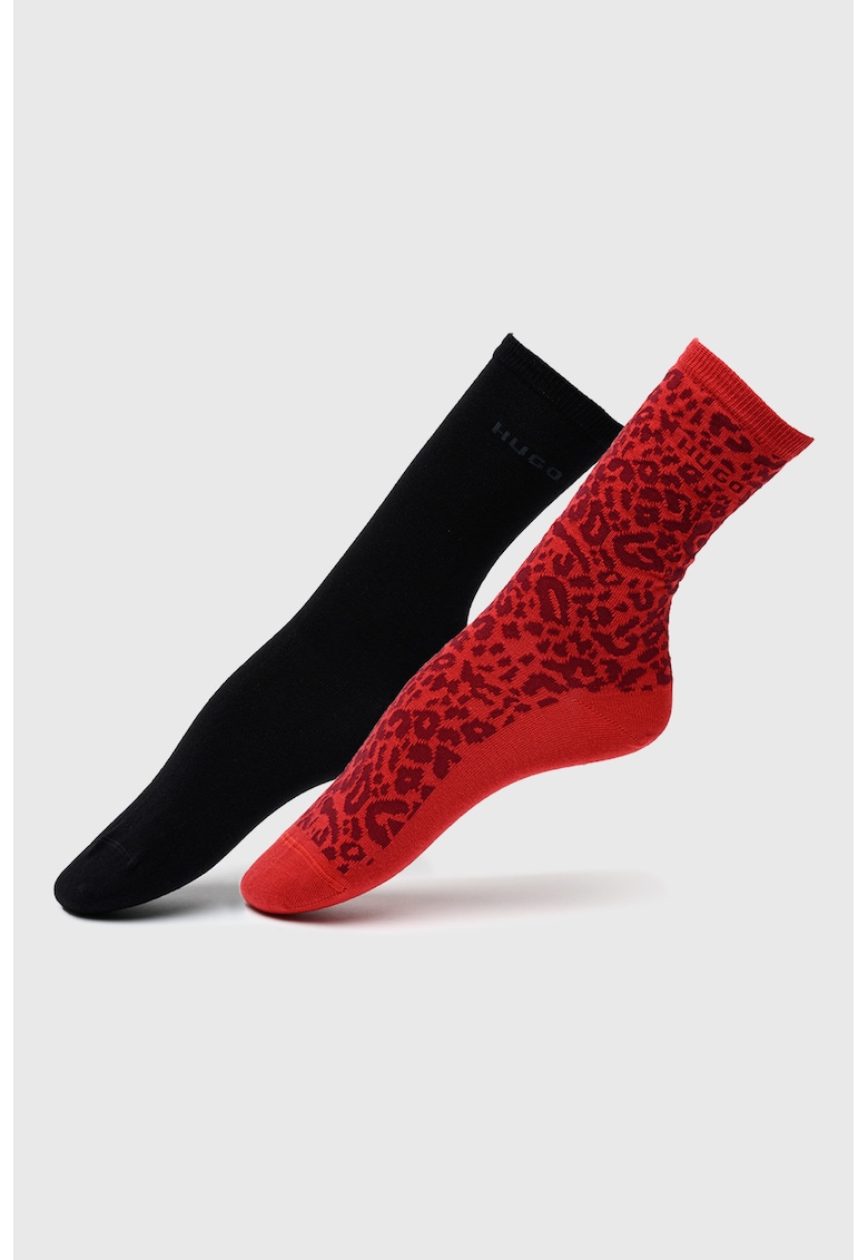 Oferte la Set de sosete lungi din amestec de bumbac - 2 perechi - Rosu/Visiniu/Negru