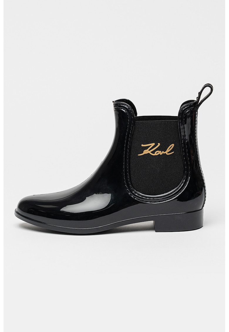 Oferte la Ghete de piele ecologica cu logo - Negru