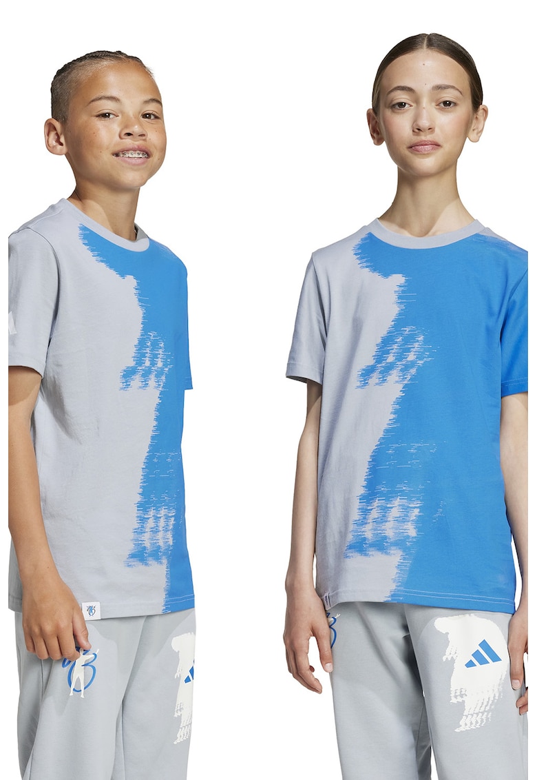 Oferte la Tricou cu imprimeu abstract pentru fotbal - Alb/Gri deschis/Albastru