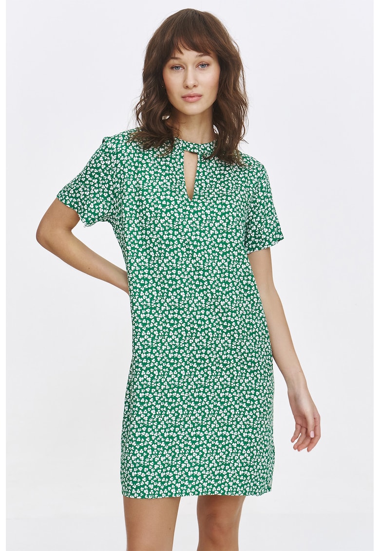 Oferte la Rochie scurta cu model floral - Alb/Verde