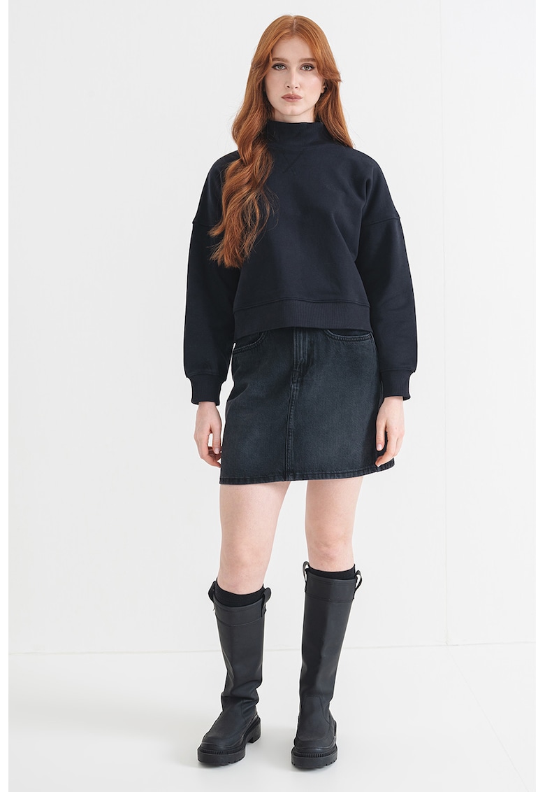 Oferte la Bluza de trening lejera cu guler inalt - Negru stins