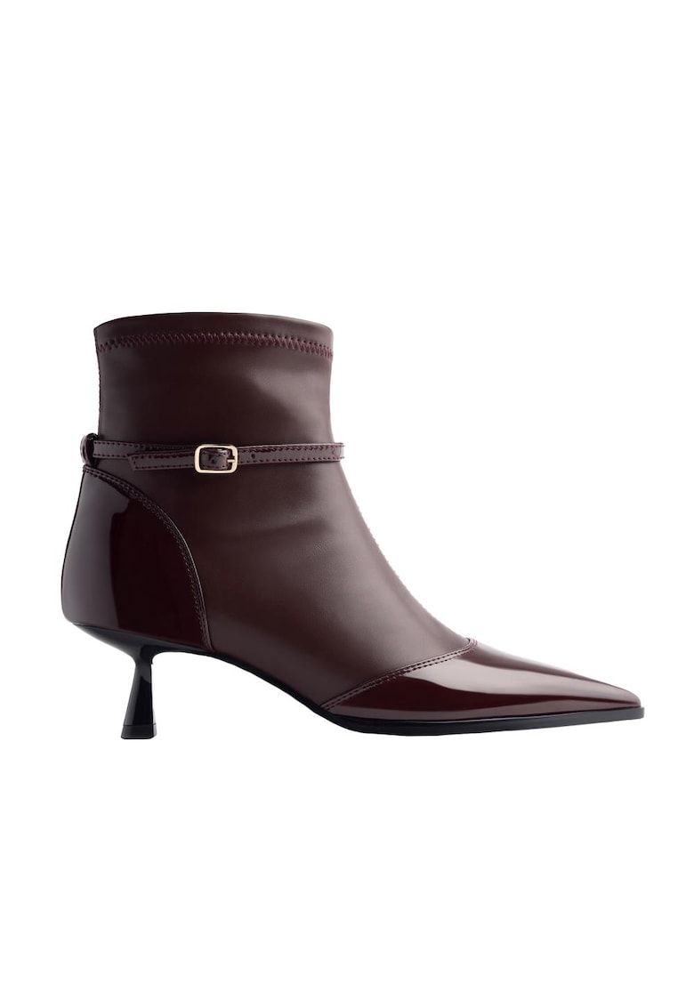 Oferte la Botine cu toc kitten Caspian - Maro