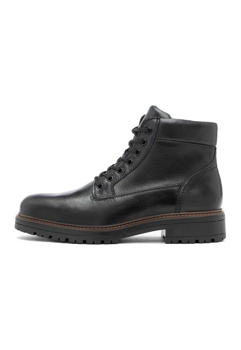 Oferte la Ghete din piele cu sireturi - Negru