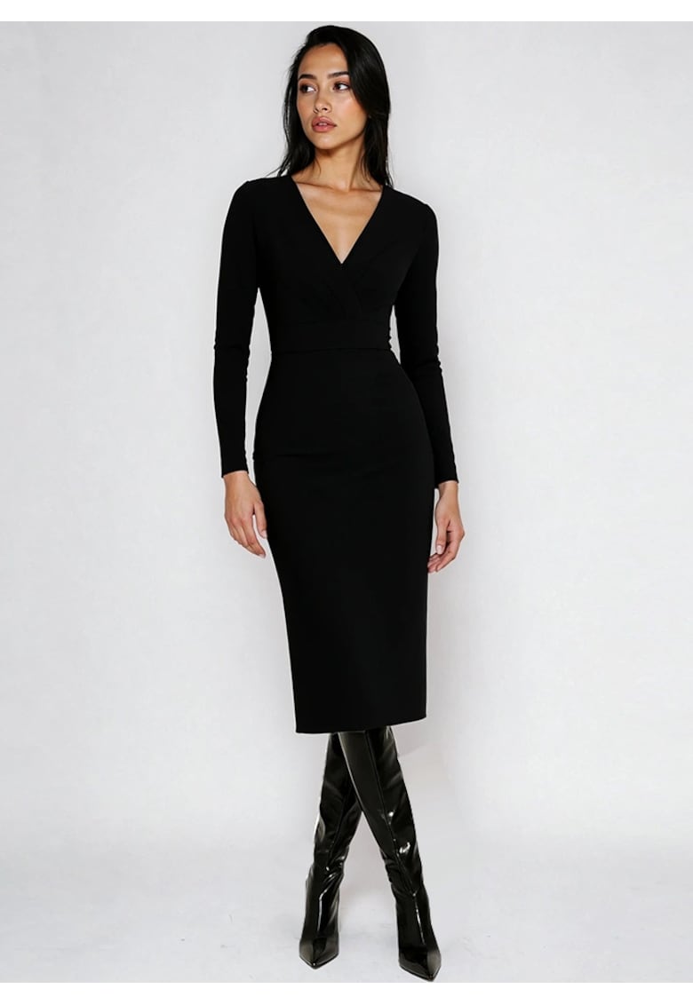 Oferte la Rochie midi cu decolteu in V