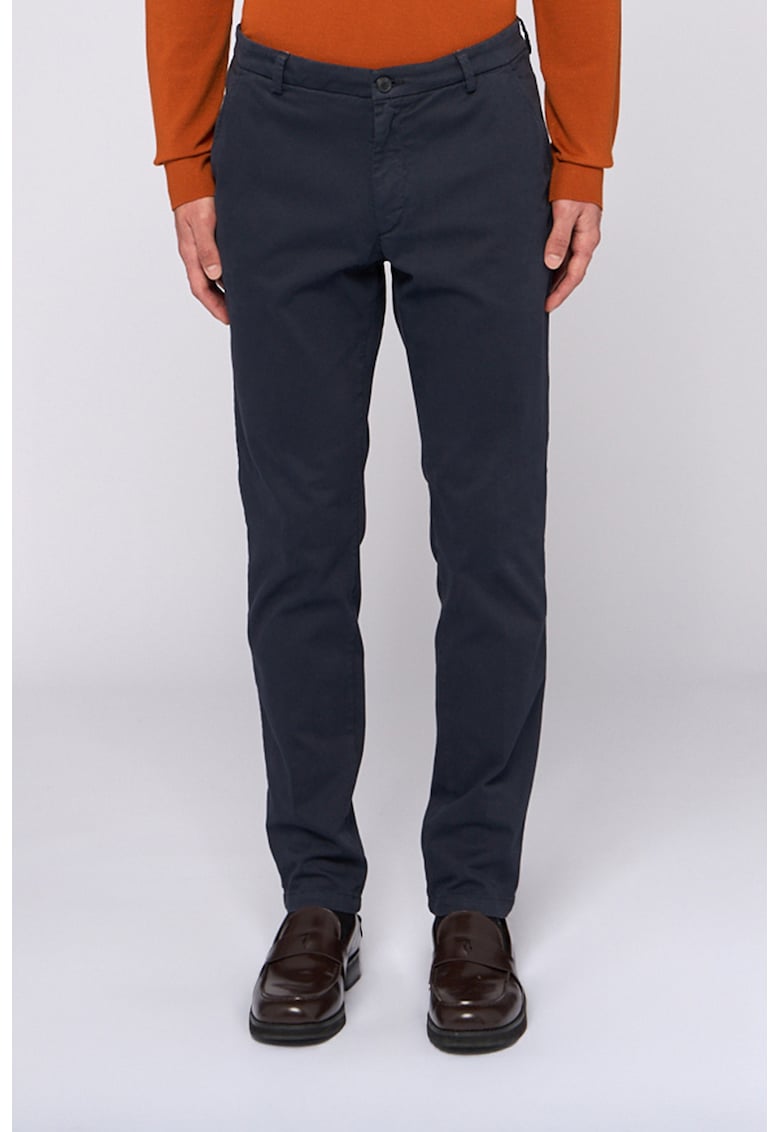Oferte la Pantaloni chino slim fit cu talie medie - Albastru inchis