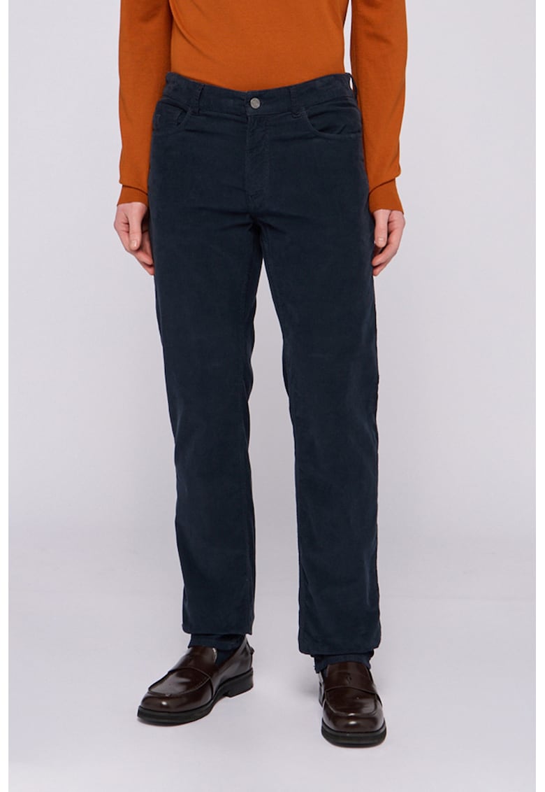 Oferte la Pantaloni regular fit cu buzunare medii - Negru