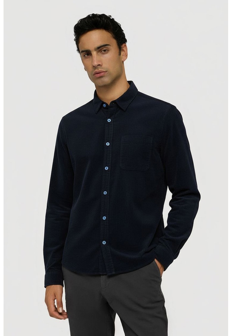 Oferte la Camasa uni de bumbac - Negru
