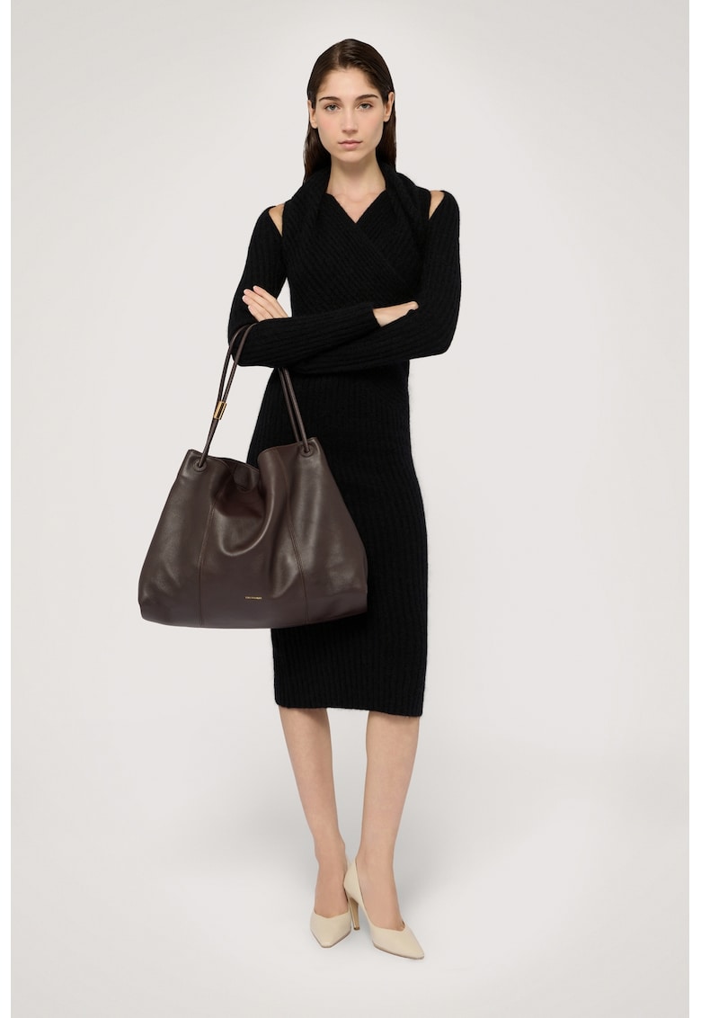 Oferte la Rochie midi cu maneci lungi - Negru