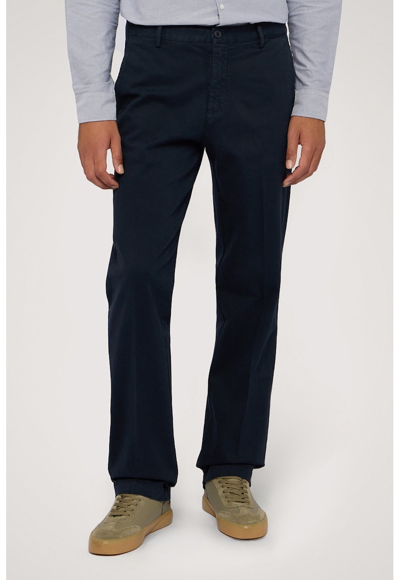 Oferte la Pantaloni regular fit cu talie medie - Albastru inchis