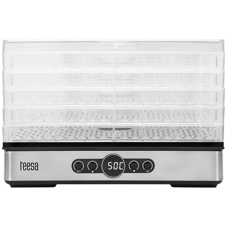 Oferte la Deshidrator Alimente TSA3032 Convectie 5 Tavi Capacitate Totala 1.7KG 400W Argintiu/Negru