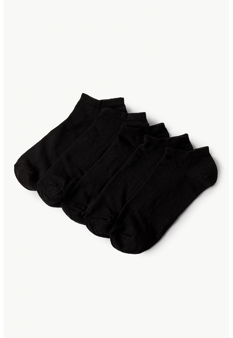 Oferte la Set de sosete pana la glezna - 5 perechi - Negru
