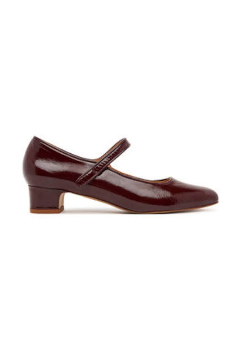 Oferte la Pantofi dama -  toc - piele naturala - Rosu/Visiniu
