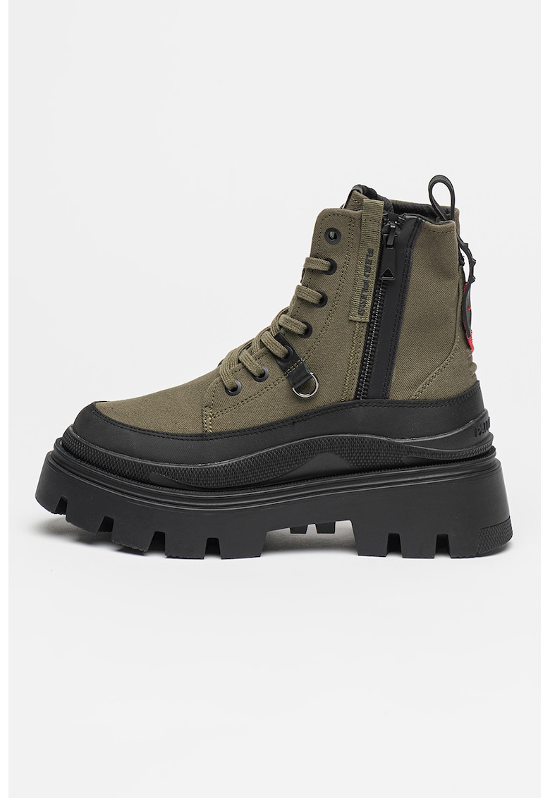 Oferte la Ghete cu aspect masiv si varf patrat - Negru/Verde fistic