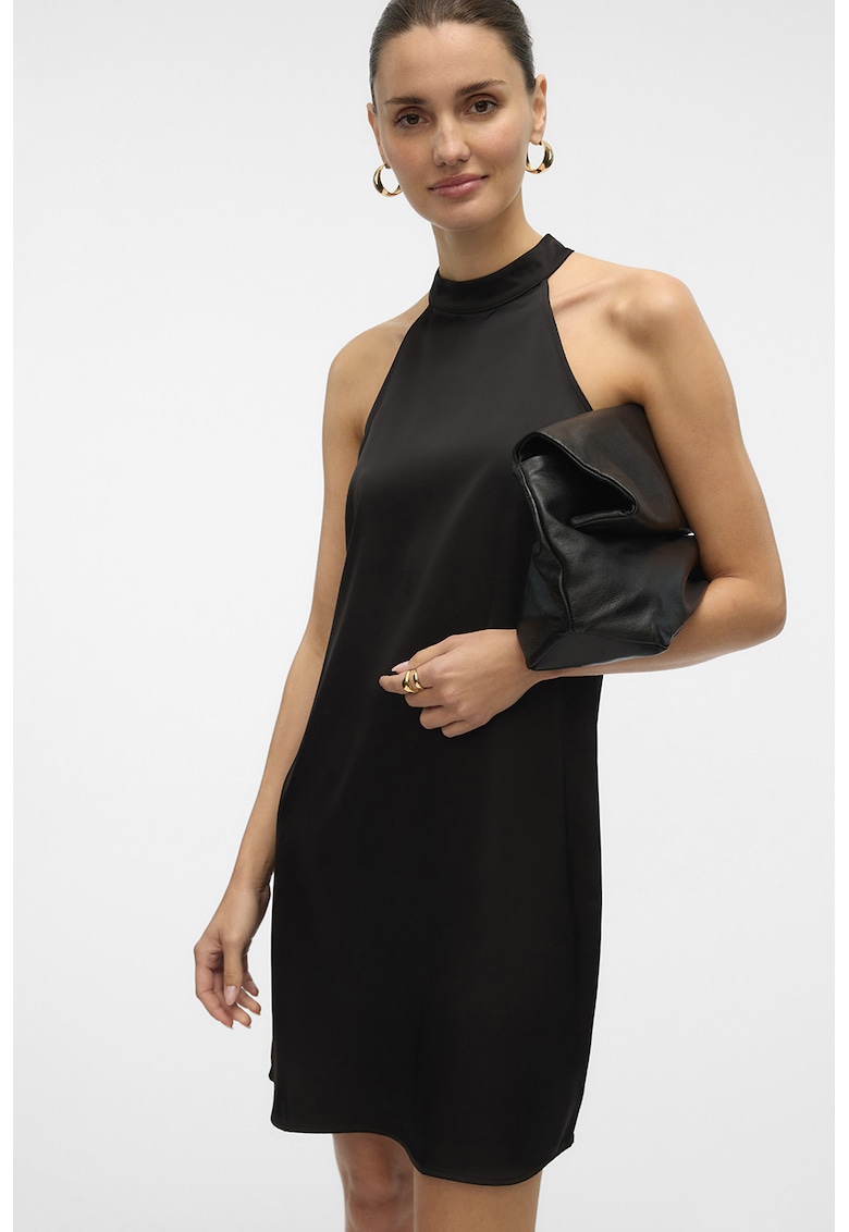 Oferte la Rochie mini cu decolteu halter - Negru
