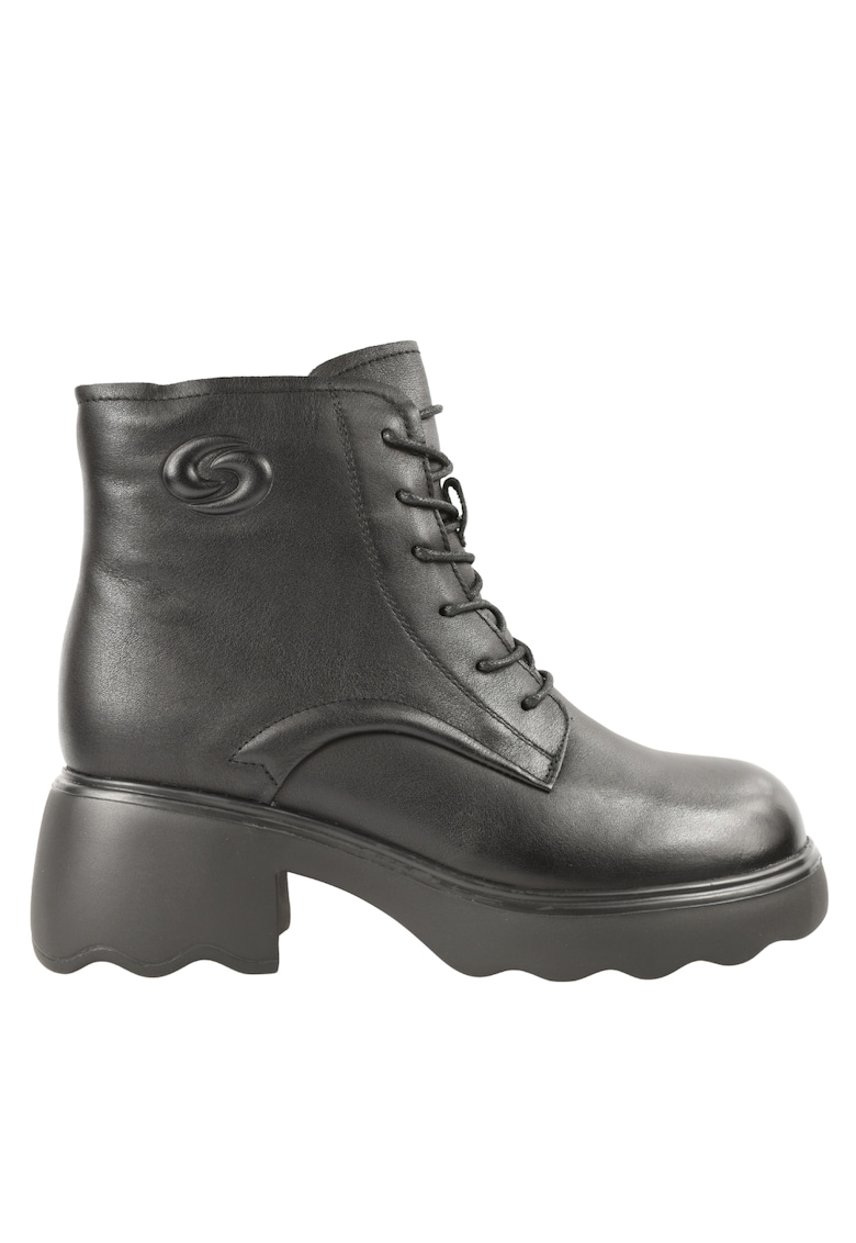 Oferte la Ghete casual - dama -  5008 negru - piele naturala - cu toc - Negru