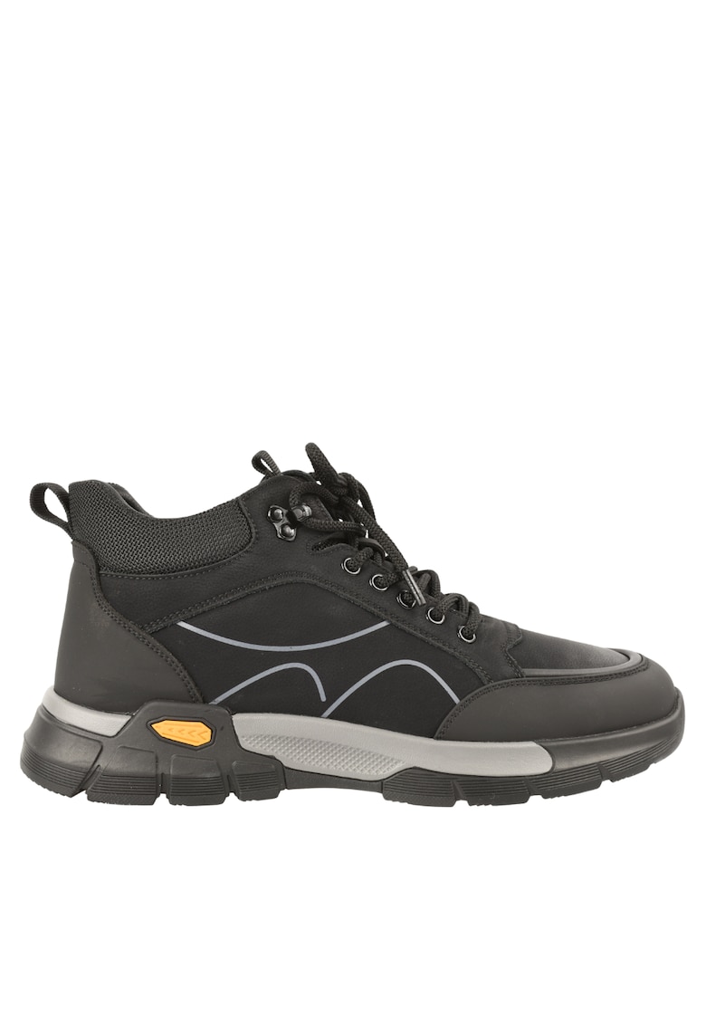 Oferte la Ghete sport - barbati -  E90003 - negru - piele naturala - Negru - Piele naturala - Negru