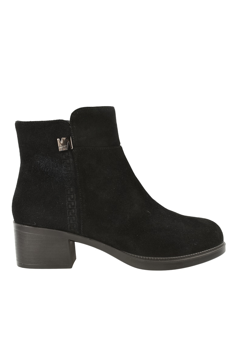Oferte la Ghete casual - dama -  E0250-14 negru - piele intoarsa - cu toc - Negru
