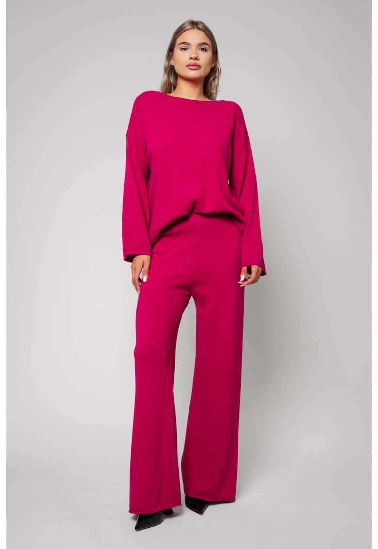 Oferte la Set Lorelle mix lana si casmir pulover si pantalon lung Magenta I 18360 - Roz