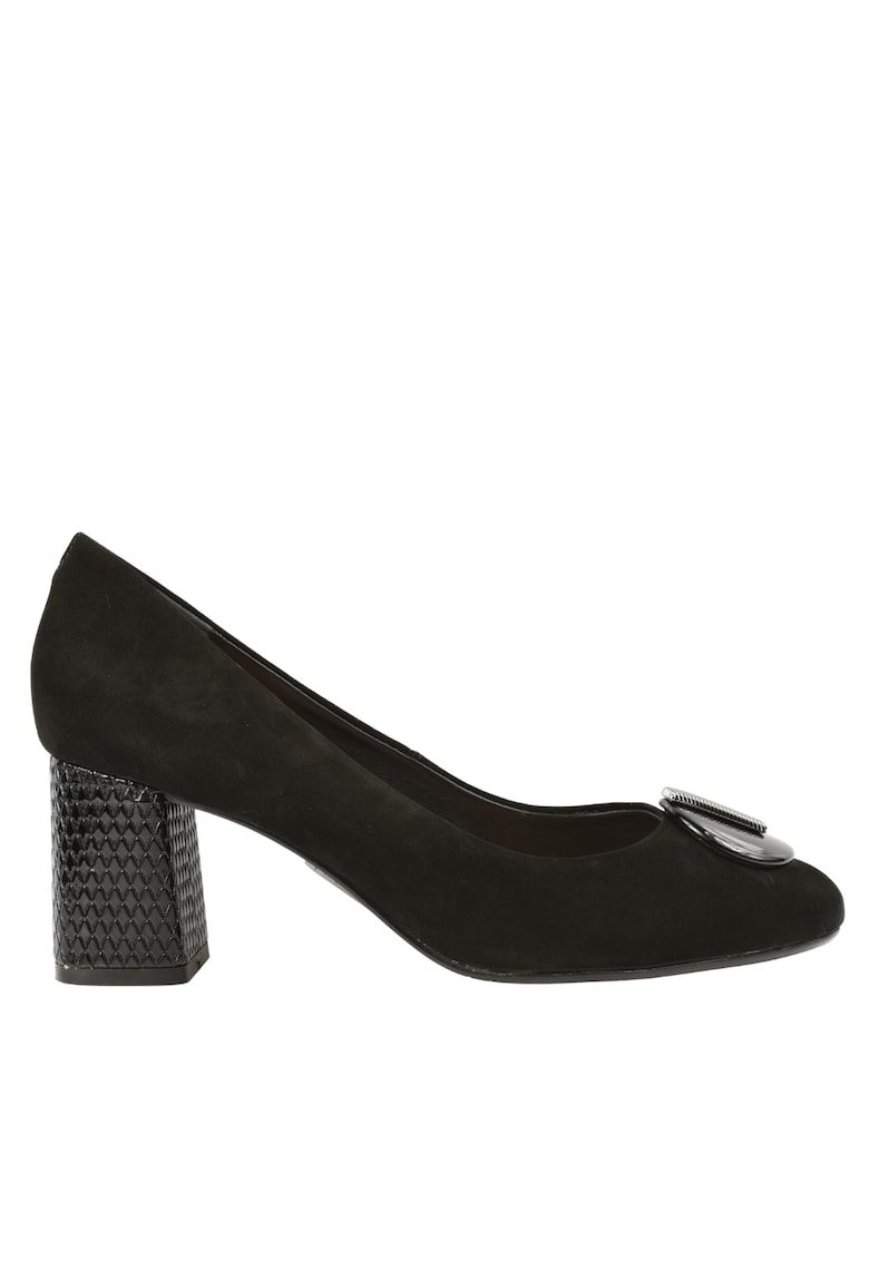 Oferte la Pantofi eleganti - dama -  11804-561 negru - piele intoarsa - toc