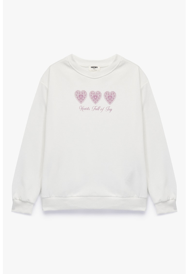 Oferte la Bluza de trening cu imprimeu grafic - Alb fildes/Roz