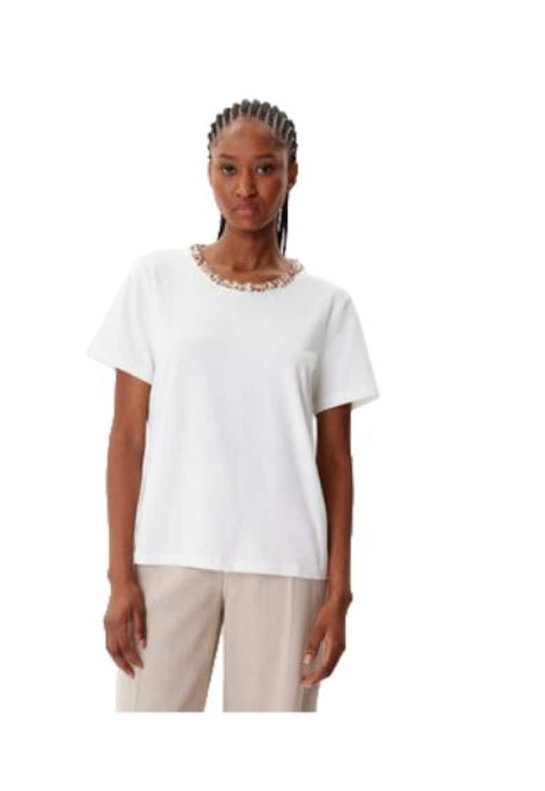 Tricou dama -  bumbac/poliester/elastan - alb