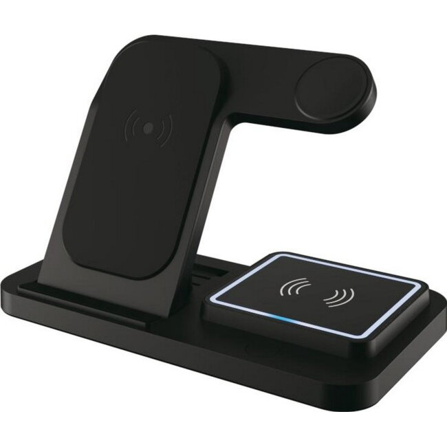Oferte la Incarcator 3in1 Wireless Inductive Charger + Desk Holder 15W Negru
