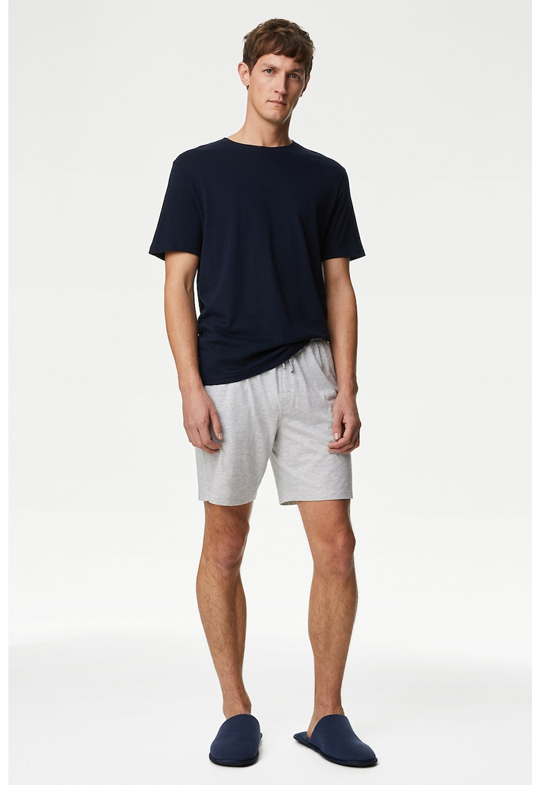 Oferte la Pijama scurta in doua nuante - Albastru ultramarin/Gri melange