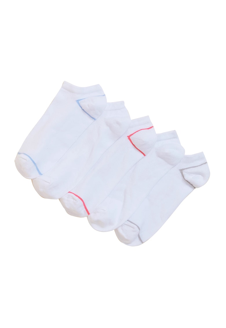 Oferte la Set de sosete pana la glezna - 5 perechi - Alb optic