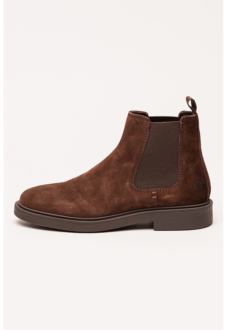 Ghete Chelsea de piele intoarsa - Maro inchis