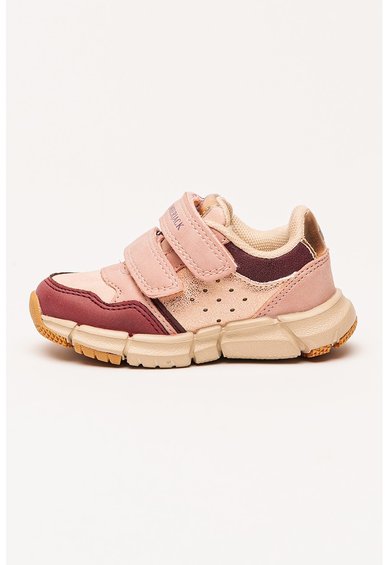 Oferte la Pantofi sport de piele ecologica cu velcro - Roz deschis/Roz inchis