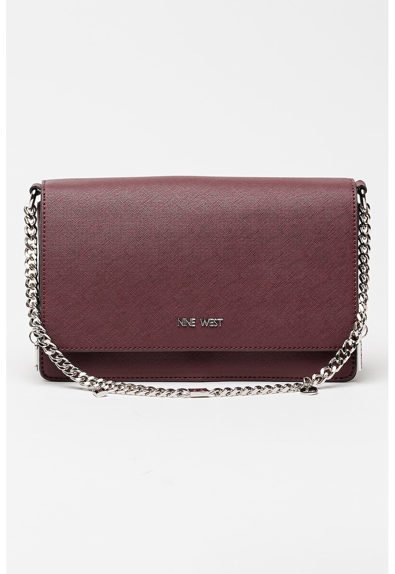 Oferte la Geanta crossbody de piele ecologica cu maner din lant - Violet tyrian