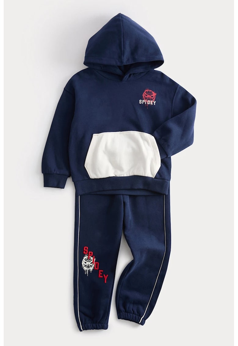 Oferte la Set de hanorac si pantaloni de trening din amestec de bumbac - Rosu/Alb/Albastru inchis