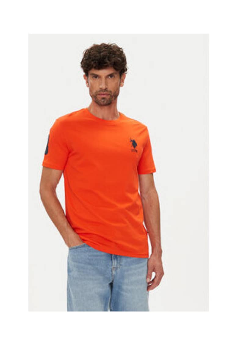 Oferte la Tricou barbati -  portocaliu - 100% bumbac -