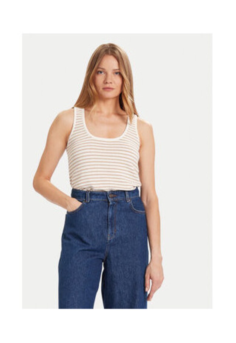Oferte la Top Dama -  Bej - 50% poliester - 47% bumbac - 3% fibra metalica