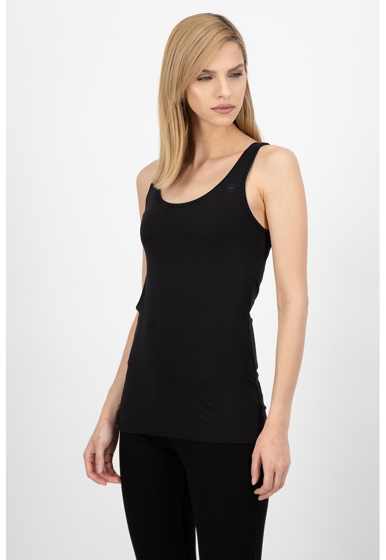 Oferte la Top slim fit din bumbac organic Base - Negru