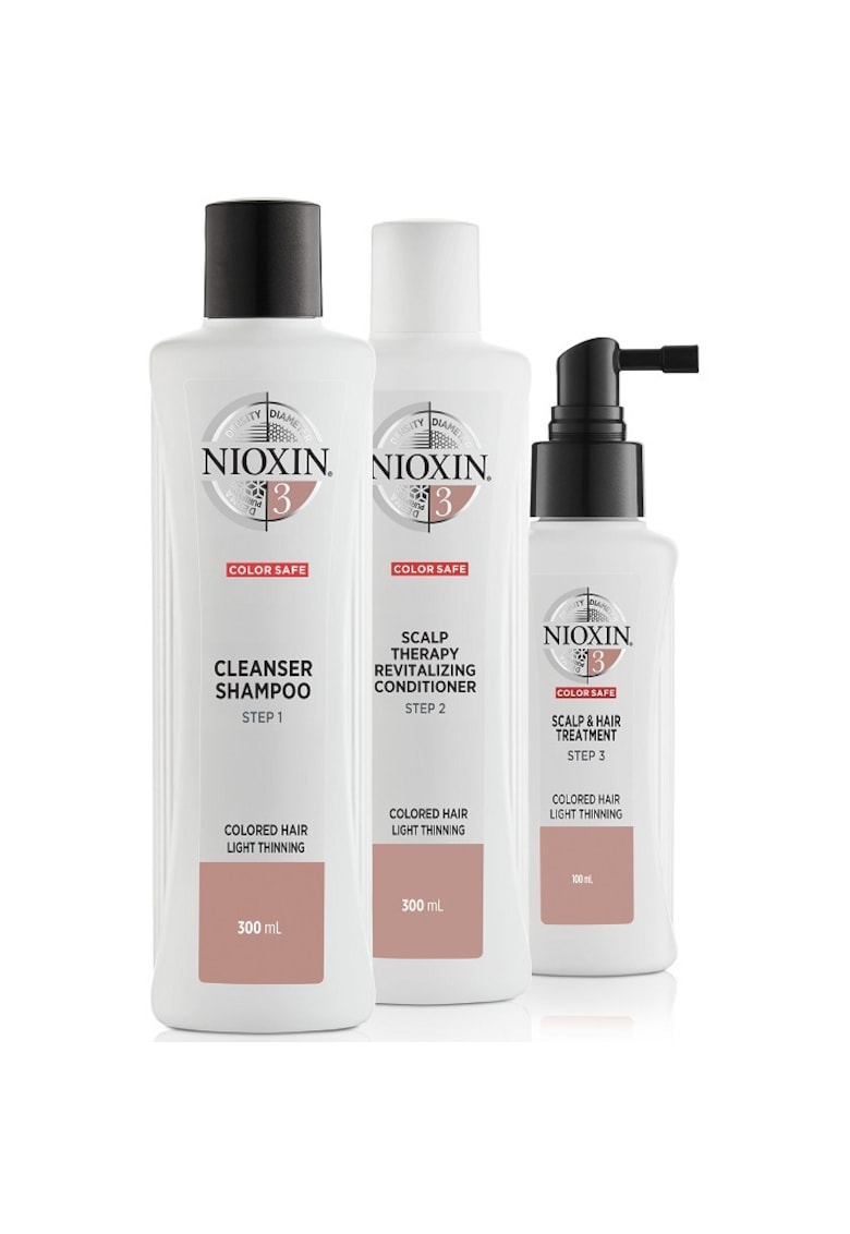 Oferte la Kit impotriva caderii parului vopsit  System 3 - 300 ml+300 ml+100 ml